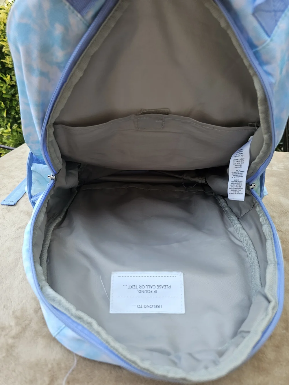 Pottery Barn Kids Blue Tie-Dye Backpack with Rainbow Front Pocket